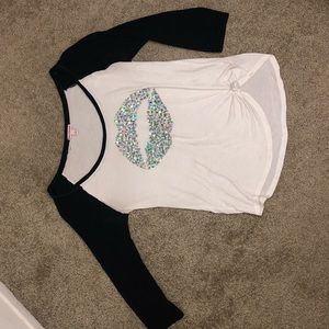 Sequined lip Juicy Couture 3/4 sleeve tank